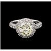Image 2 : 14KT White Gold 2.22ct SI-1/Light Yellow Diamond Ring
