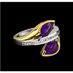 Crayola 2.20ctw Amethyst and White Sapphire Ring - .925 Silver