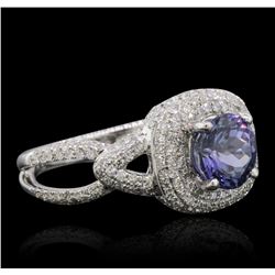 14KT White Gold 1.56ct Tanzanite and Diamond Ring