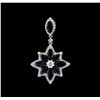 Image 1 : 2.48ctw Sapphire and Diamond Pendant - 18KT White Gold