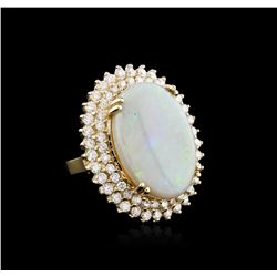 14KT Yellow Gold 8.95ct Opal and Diamond Ring