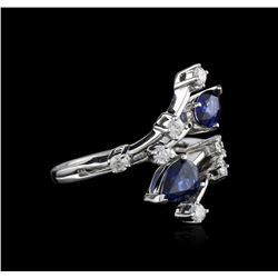 14KT White Gold 2.00ctw Sapphire and Diamond Ring