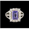 Image 2 : 14KT White Gold 2.43ct Tanzanite and Diamond Ring