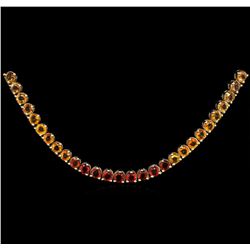 33.95ctw Multi Color Sapphire Necklace - 14KT Yellow Gold