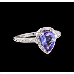 1.68ct Tanzanite and Diamond Ring - 14KT White Gold