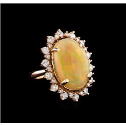 10.86ct Opal and Diamond Ring - 14KT Rose Gold