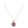 Image 2 : 14KT Rose Gold 2.16ct Tourmaline and Diamond Pendant With Chain