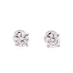 1.03ctw Diamond Stud Earrings - 14KT White Gold