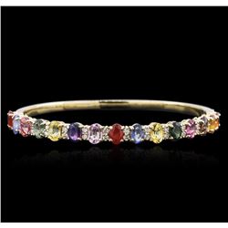 14KT Yellow Gold 10.15ctw Multicolor Sapphire and Diamond Bracelet