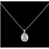 Image 1 : 1.19ctw Diamond Pendant With Chain - 14KT White Gold