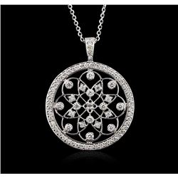 14KT White Gold 0.40ctw Diamond Pendant With Chain