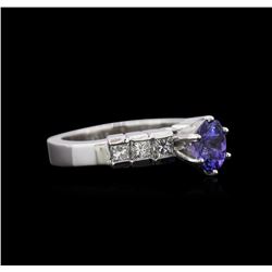 1.00ct Tanzanite and Diamond Ring - Platinum