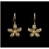 Image 1 : 0.69ctw Light Brown Diamond Earrings - 14KT Yellow Gold