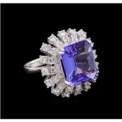 9.62ct Tanzanite and Diamond Ring - 14KT White Gold