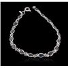 Image 2 : 6.00ctw Sapphire Bracelet - 14KT White Gold