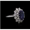 Image 1 : 4.75ct Tanzanite and Diamond Ring - 14KT White Gold