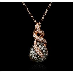 14KT Rose Gold 0.50ctw Diamond Pendant With Chain