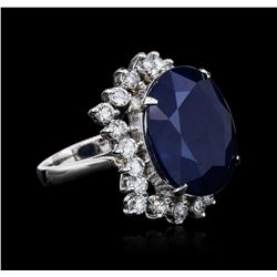 14KT White Gold 21.69ct Sapphire and Diamond Ring