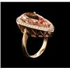 Image 4 : 8.52ct Morganite and Diamond Ring - 14KT Rose Gold
