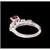 Image 3 : 1.52ct Ruby and Diamond Ring - 18KT White Gold