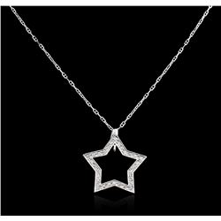 14KT White Gold 0.35ctw Star Pendant With Chain