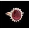 Image 1 : 5.23ct Ruby and Diamond Ring - 14KT Rose Gold