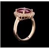 Image 3 : 5.23ct Ruby and Diamond Ring - 14KT Rose Gold