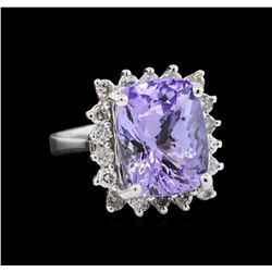 7.26ct Tanzanite and Diamond Ring - 14KT White Gold