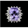 Image 2 : 7.26ct Tanzanite and Diamond Ring - 14KT White Gold