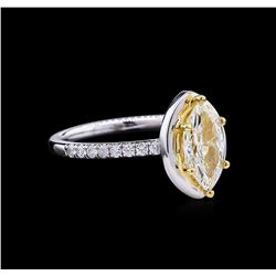 1.41ctw Fancy Light Yellow Diamond Ring - 14KT Two-Tone Gold