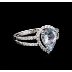 1.47ct Aquamarine and Diamond Ring - 14KT White Gold