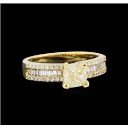 EGL USA Cert 1.39ctw Fancy Yellow Diamond Ring - 18KT Yellow Gold