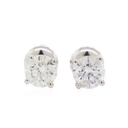 1.02ctw Diamond Stud Earrings - 14KT White Gold