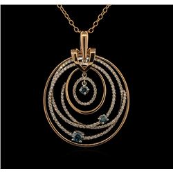 1.91ctw Diamond Pendant With Chain - 14KT Two-Tone Gold