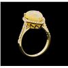 Image 4 : 3.17ct Opal and Diamond Ring - 14KT Yellow Gold