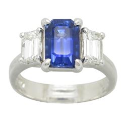 2.32ct Sapphire and Diamond Ring - Platinum