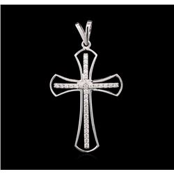 0.370ctw Diamond Cross Pendant - 14KT White Gold