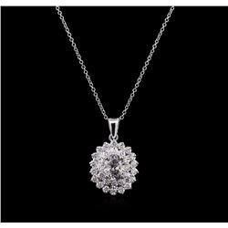 1.61ctw Diamond Pendant With Chain - 14KT White Gold