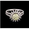 Image 2 : 1.92ctw Fancy Light Yellow Diamond Ring - 18KT White Gold