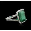 Image 1 : 14KT White Gold 9.35ct Emerald and Diamond Ring