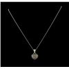 Image 2 : 0.83ctw Light Brown Diamond Heart Pendant With Chain - 14KT White Gold