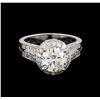 Image 2 : 14KT White Gold 3.87ctw Round Brilliant Cut Diamond Ring