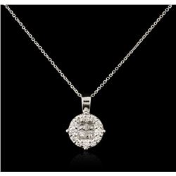 14KT White Gold 0.61ctw Diamond Pendant With Chain