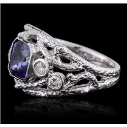 14KT White Gold 1.99ct Tanzanite and Diamond Ring