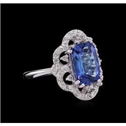 14KT White Gold 3.20ct Tanzanite and Diamond Ring