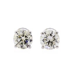 1.45ctw Diamond Stud Earrings - 14KT White Gold