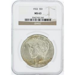 1922  NGC MS63 Morgan Silver Dollar