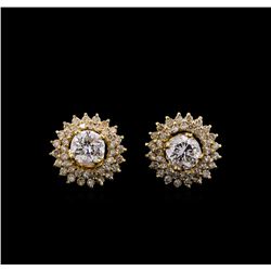 2.46ctw Diamond Earrings - 14KT Yellow Gold