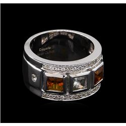 0.54ctw Citrine and White Sapphire Ring - .925 Silver