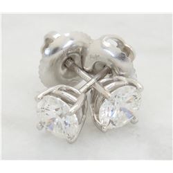 0.65ctw Diamond Stud Earrings - 14KT White Gold